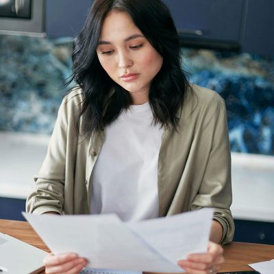 Lady doing paperwork